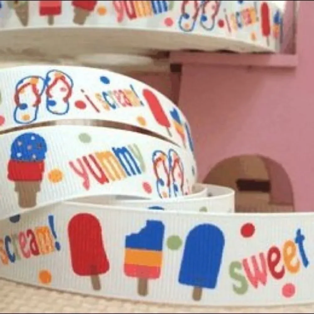 Grosgrain Ribbon 7/8” 5 yards 5/$20 ice cream yummy sweet treats summer NEW